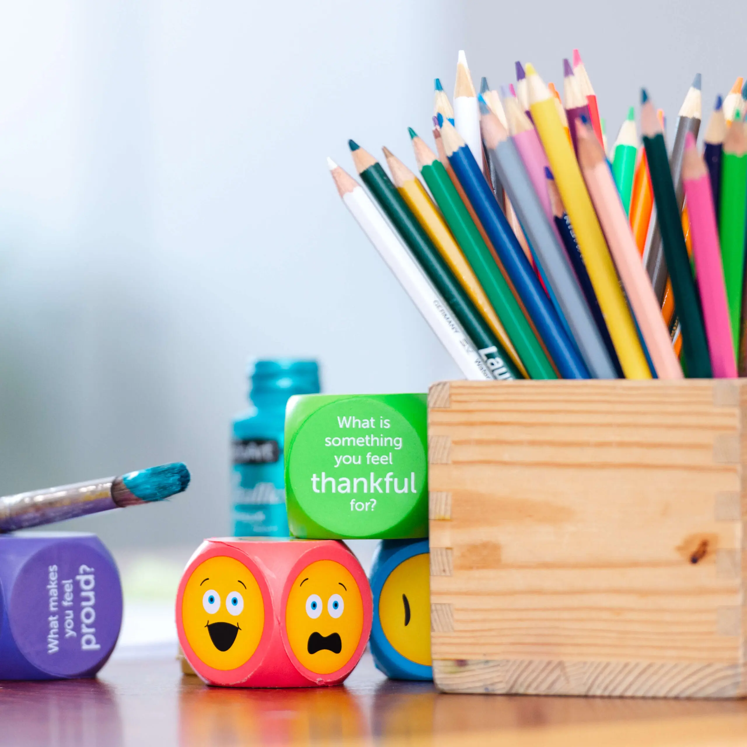 Coloured pencils and art materials